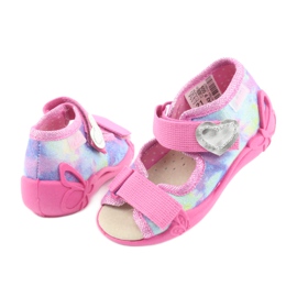 Befado chaussures pour enfants 342P005 arc-en-ciel bleu gris jaune rose 1
