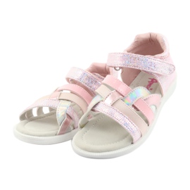 Sandales fille American Club GC26 roses gris 3