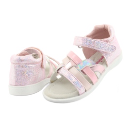 Sandales fille American Club GC26 roses gris 4