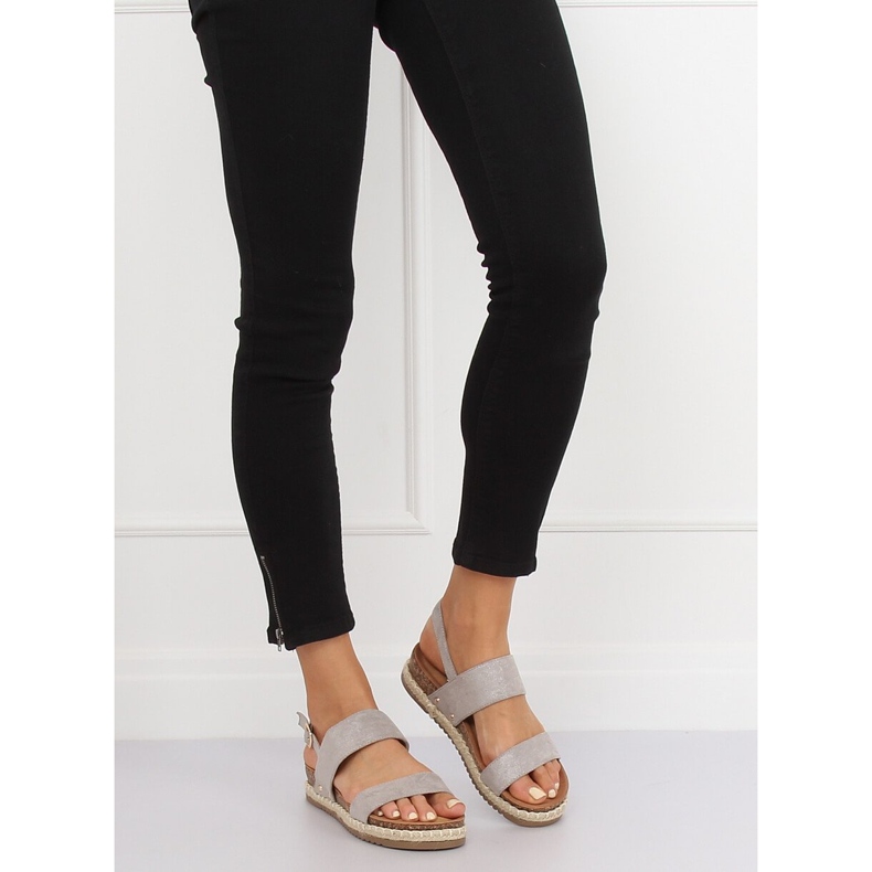 Sandales grises sur semelle liège CH-118 Gris 1