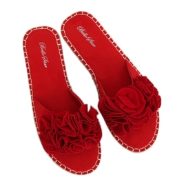Pantoufles rouges pour femmes L2777 Rouge 1