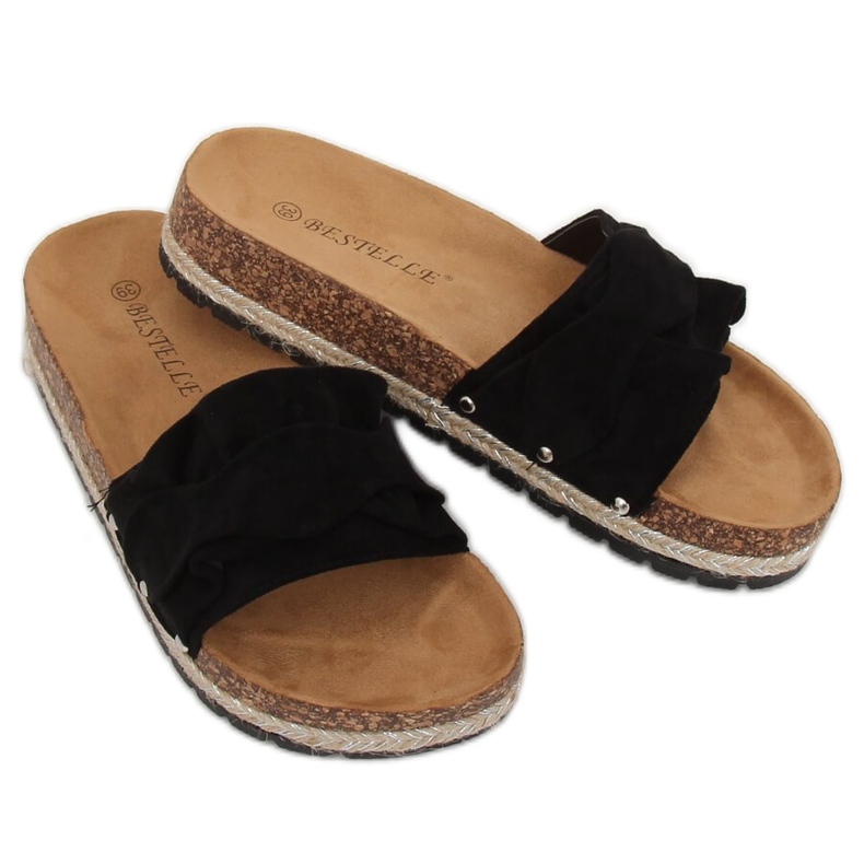 Chaussons espadrilles noires BJS-002 Noir 2