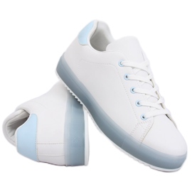 Baskets femme blanches et bleues 9118 Bleu 1