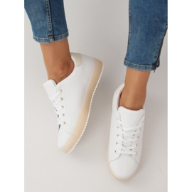 Baskets femme blanches et beiges 9118 Beige brun 2