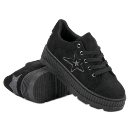SHELOVET Creepers en daim le noir 4