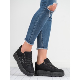 SHELOVET Creepers en daim le noir 5