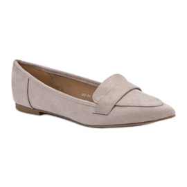 Super Me Ballerine En Daim En Spitz gris 4