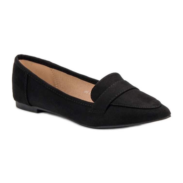 Super Me Ballerine En Daim En Spitz le noir 1