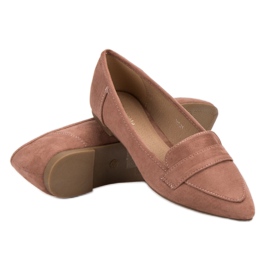 Super Me Ballerine En Daim En Spitz rose 1