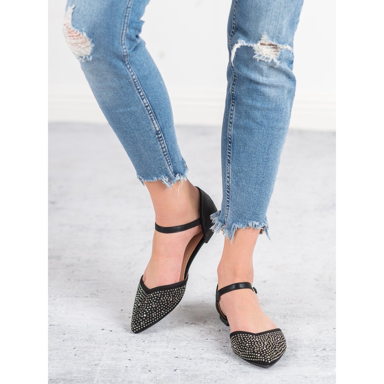 Primavera Ballerines Fixées Avec Oxyde De Zirconium le noir 2