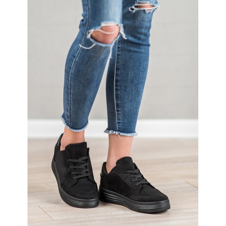 SDS Chaussures de sport en daim le noir 2