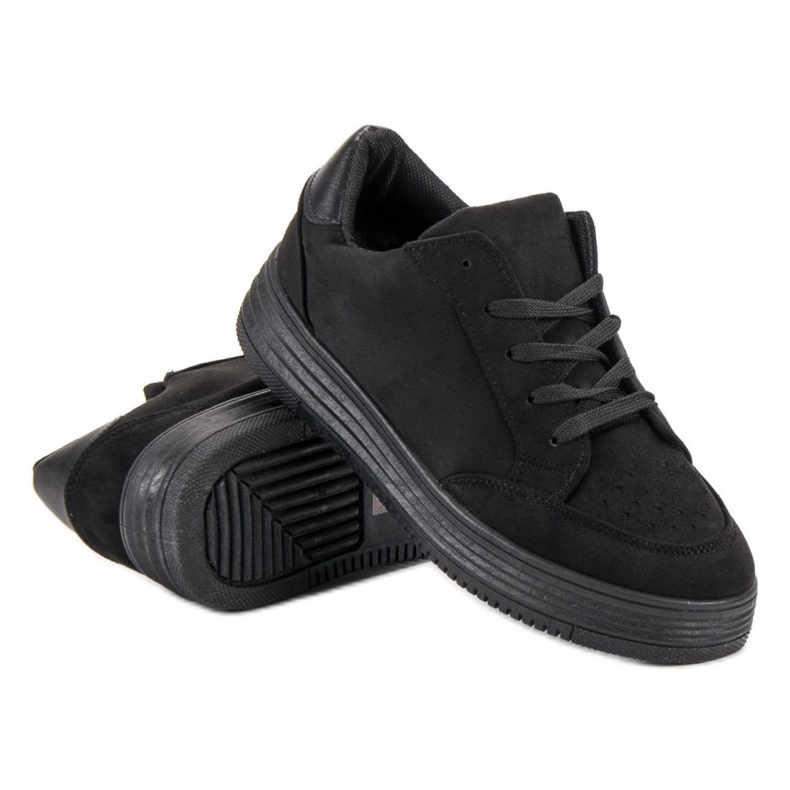 SDS Chaussures de sport en daim le noir 1