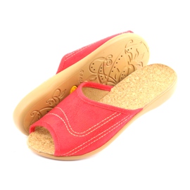 Befado chaussures pour femmes pantoufles 254d008 pantoufles rouge 4