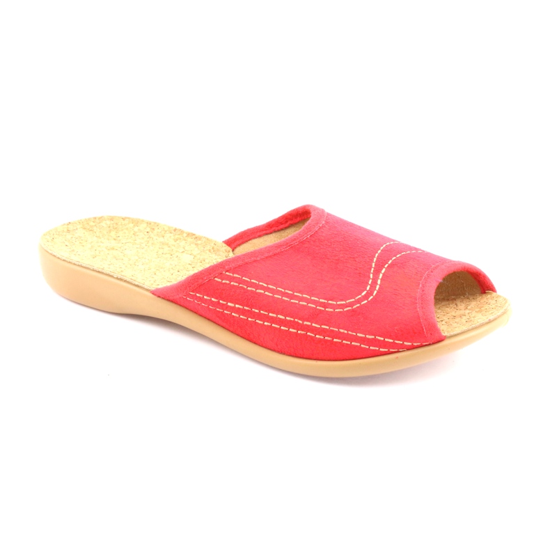Befado chaussures pour femmes pantoufles 254d008 pantoufles rouge 1