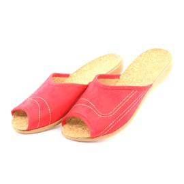 Befado chaussures pour femmes pantoufles 254d008 pantoufles rouge 3