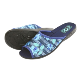 Chaussons pour femmes à fleurs Adanex 23863 bleu marin bleu vert 4