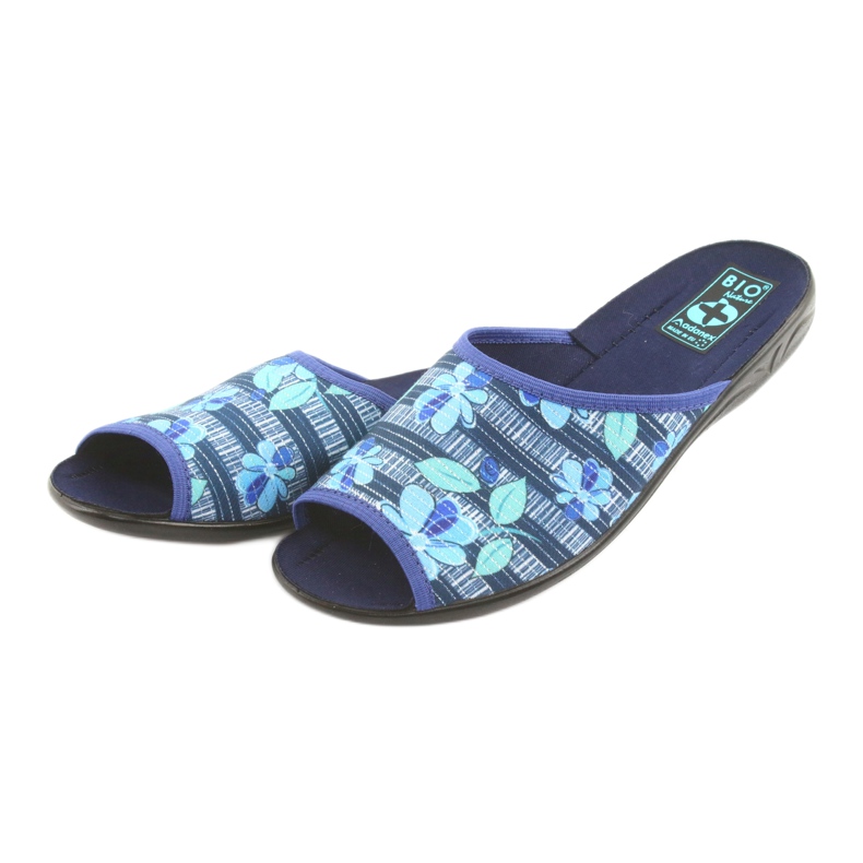 Chaussons pour femmes à fleurs Adanex 23863 bleu marin bleu vert 3