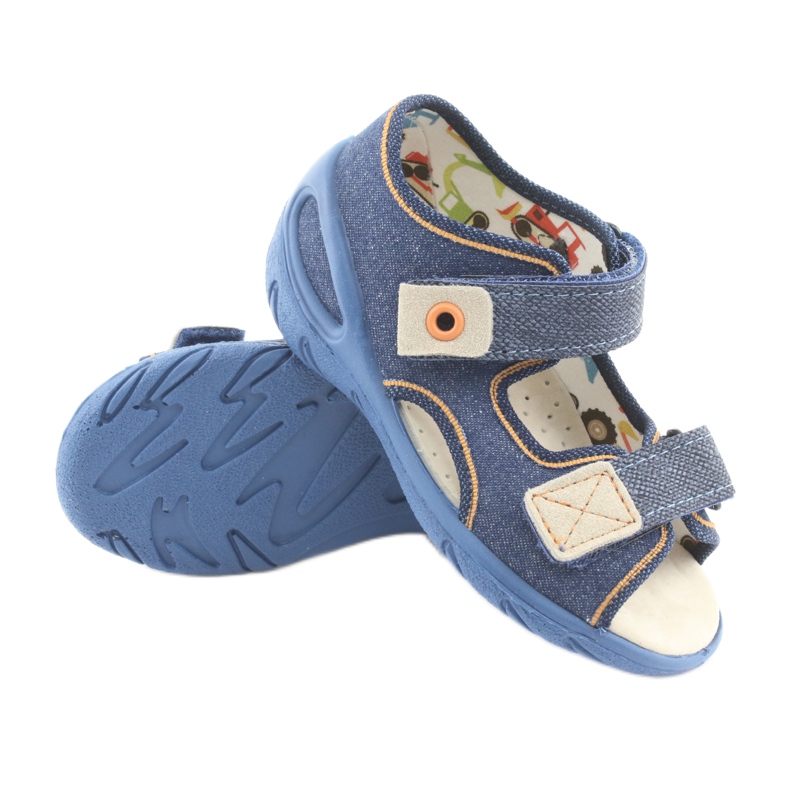 Befado chaussures pour enfants pu 065P126 brun bleu marin 3