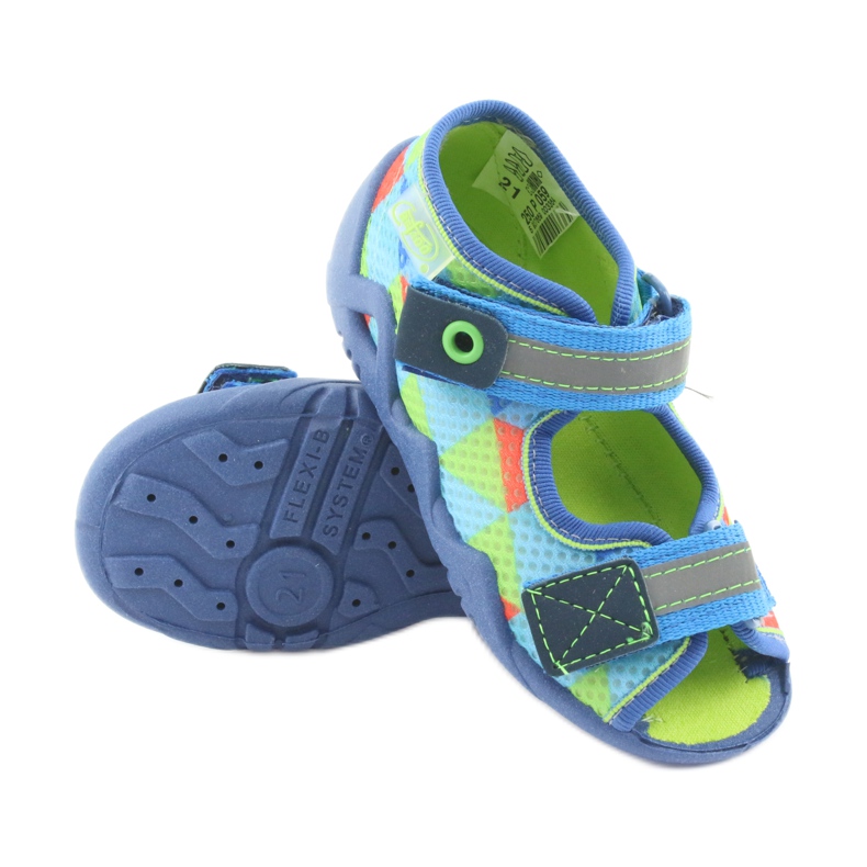 Chaussons bleus et verts Befado 250P059 orange 3