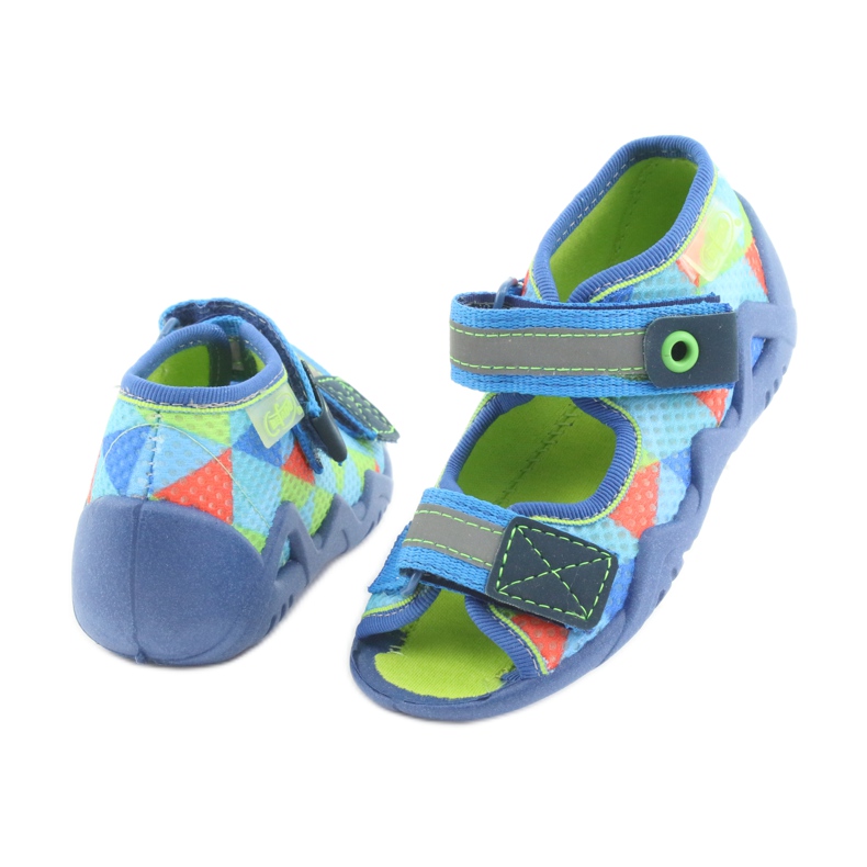 Chaussons bleus et verts Befado 250P059 orange 4