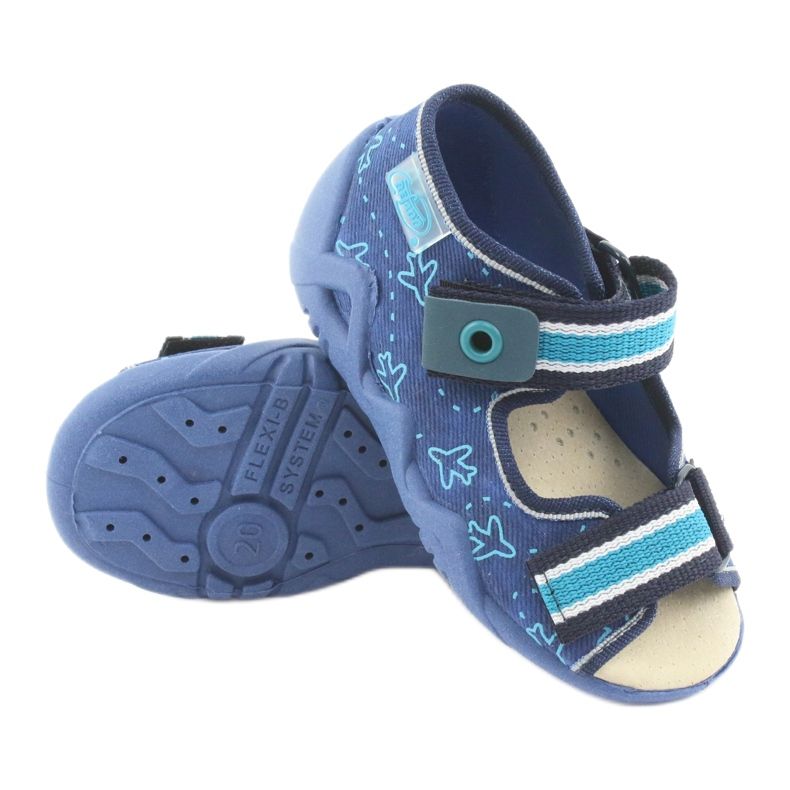 Chaussures enfant Befado 350P004 bleu marine bleu vert 3