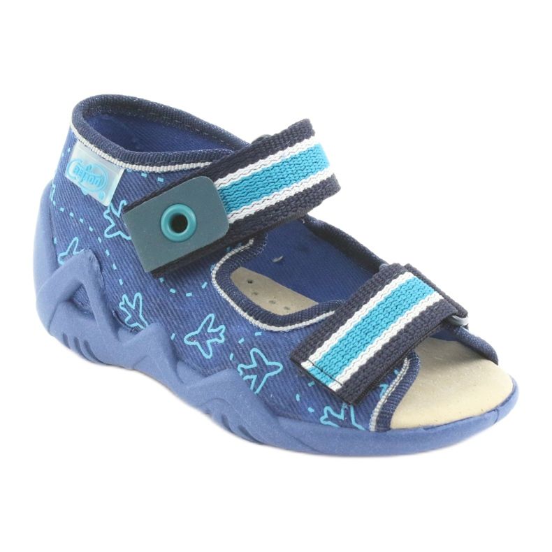 Chaussures enfant Befado 350P004 bleu marine bleu vert 1