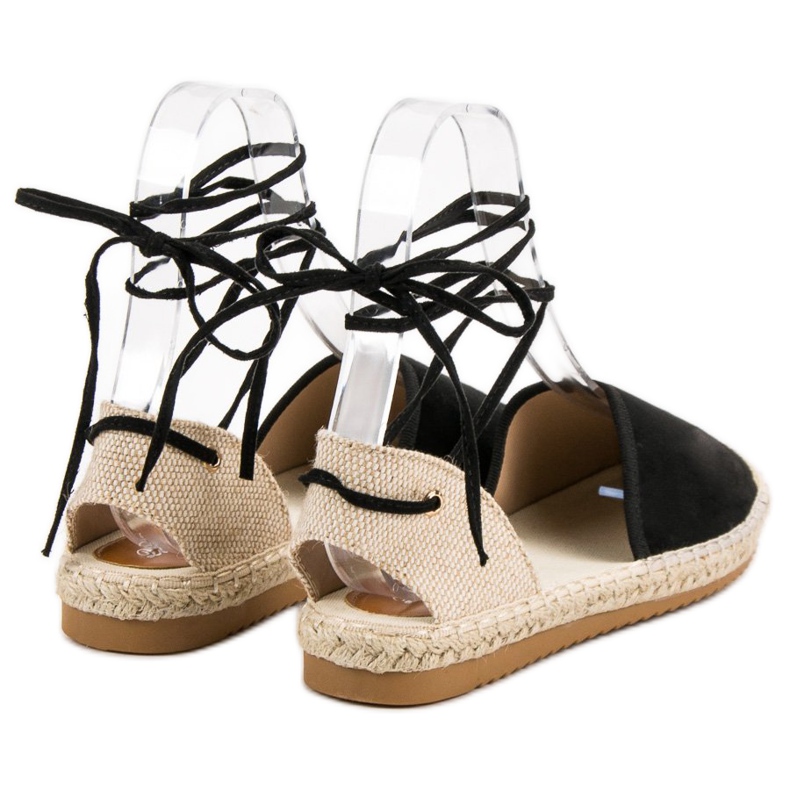 SHELOVET Espadrilles nouées le noir 2