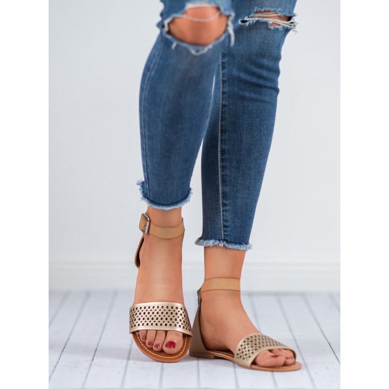 Evento Sandales ajourées brun jaune 1