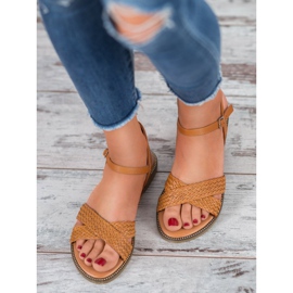 SHELOVET Sandales chameau brun 2