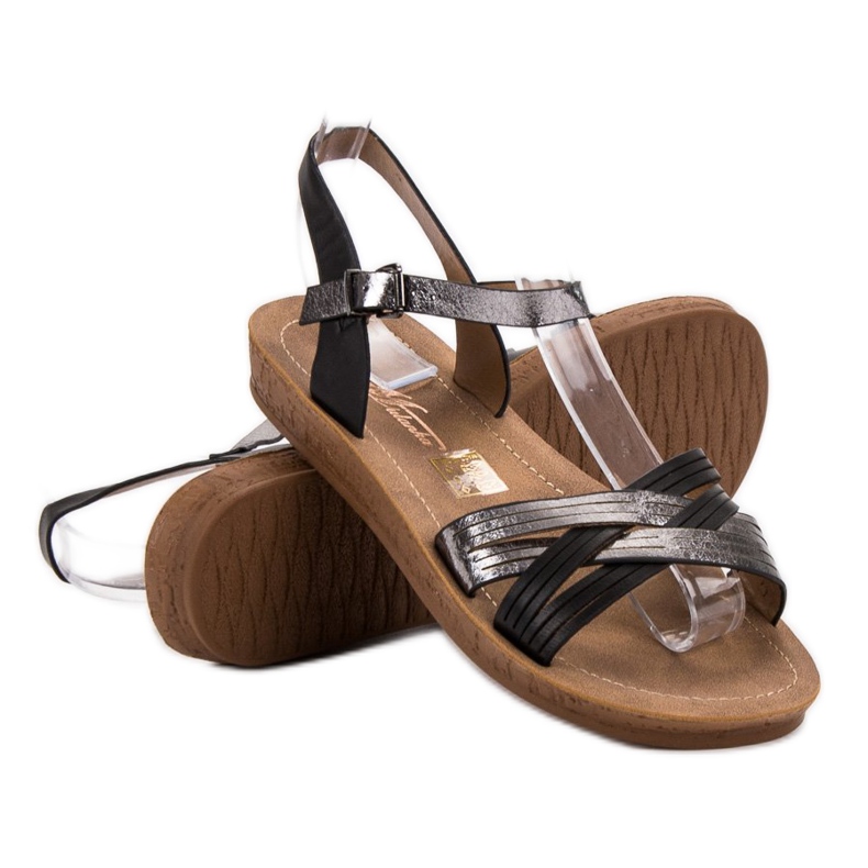 SHELOVET Sandales confortables le noir 1