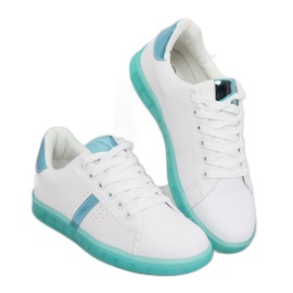 Baskets femme blanches et vertes 2B9XX923 BLANC / VERT 3