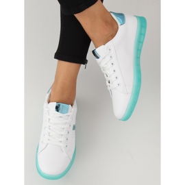 Baskets femme blanches et vertes 2B9XX923 BLANC / VERT 1
