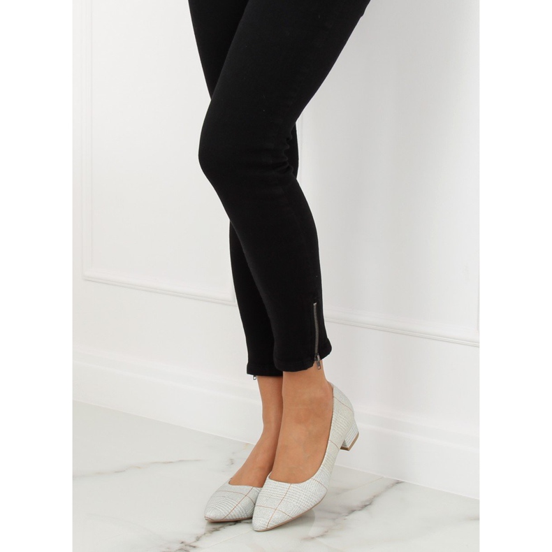 Escarpins en damier argent CC207P Argent gris 1