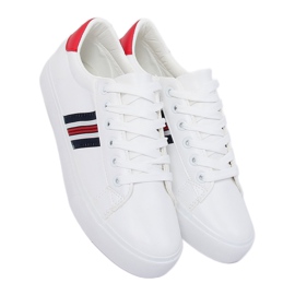 Baskets femme blanches et rouges BL158P Rouge 1
