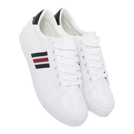 Baskets femme noires et blanches BL158P Blanc 2