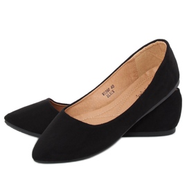 Ballerines amande noir orteils WD39P Noir le noir 4