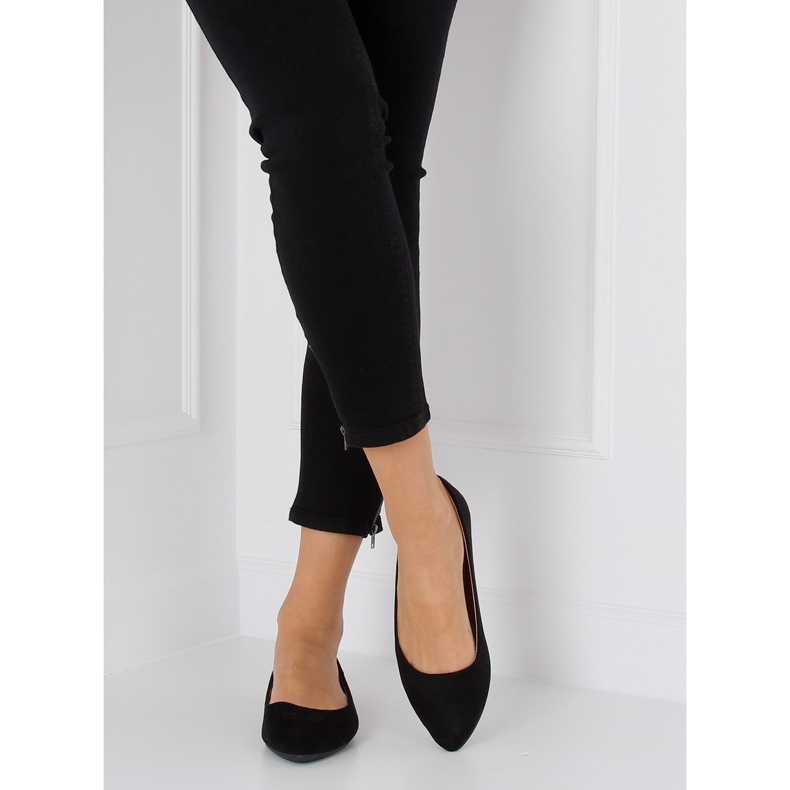 Ballerines amande noir orteils WD39P Noir le noir 2