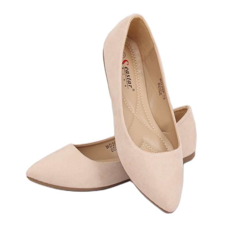 Ballerines orteils beige amande WD39P Beige 1