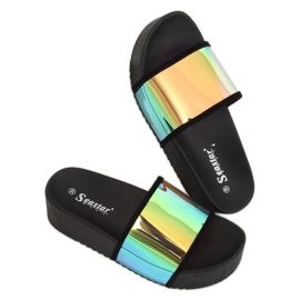 Noir holographique CK81P Chaussons noirs le noir jaune 3