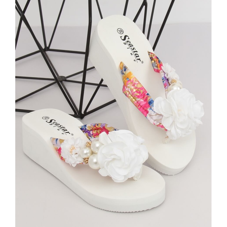 Blanc CK93P Semelles blanches en mousse multicolore 1