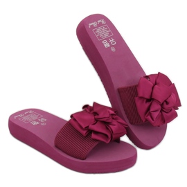 Chaussons Violet FX-2A080 Fuchsia sur la semelle en mousse rose 3
