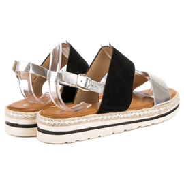 SHELOVET Sandales confortables le noir gris 2