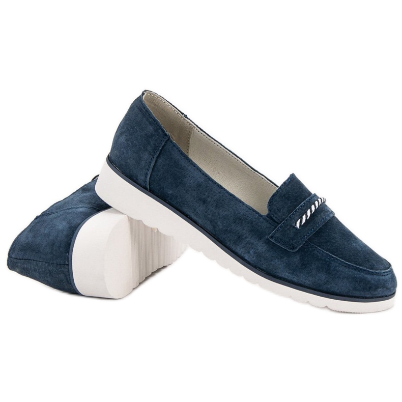 Filippo Mocassins en cuir bleu 2