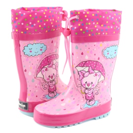 American Club Bottes de pluie bébé chaton américain bleu rose 4
