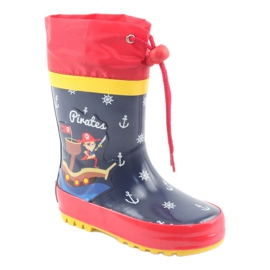 American Club Bottes de pluie pour enfants American Pirat rouge bleu marine 1