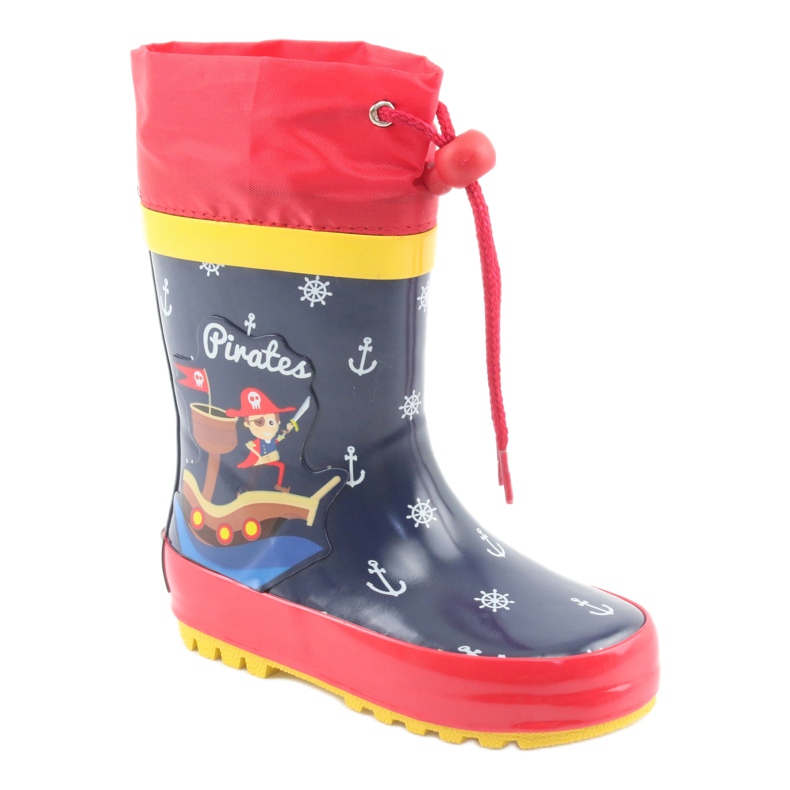 American Club Bottes de pluie pour enfants American Pirat rouge bleu marin 1