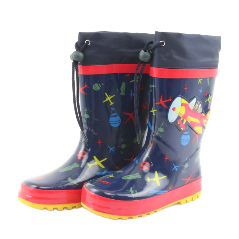 American Club Bottes de pluie pour enfants American SamoLot rouge bleu marin 3