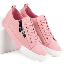 Baskets en daim sur la plate-forme rose 6
