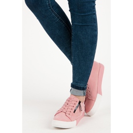 Baskets en daim sur la plate-forme rose 1