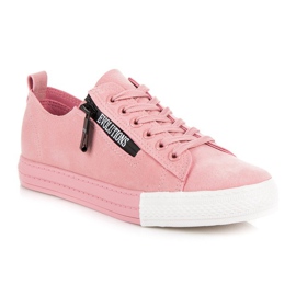 Baskets en daim sur la plate-forme rose 3